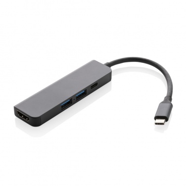 Logo trade promotional product photo of: Terra RCS recycled aluminum hub with HDMI input