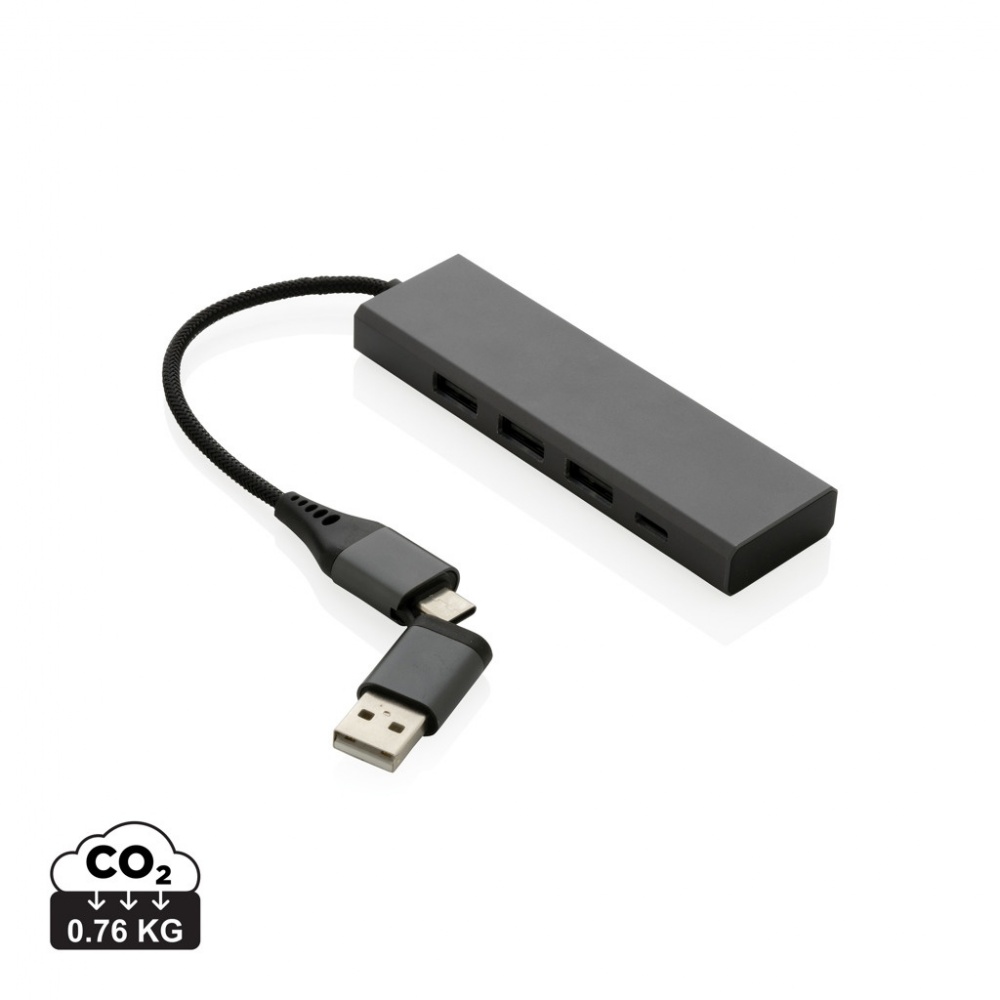Logotrade promotional items photo of: Terra RCS recycled aluminium hub with 3 USB ports