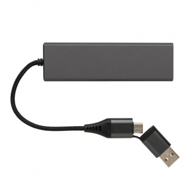 Logotrade promotional product picture of: Terra RCS recycled aluminium hub with 3 USB ports