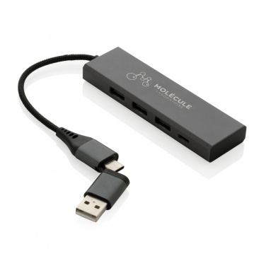 Logotrade promotional merchandise photo of: Terra RCS recycled aluminium hub with 3 USB ports