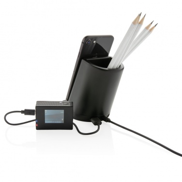 Logotrade promotional giveaway image of: Light up logo 5W wireless charging pen holder