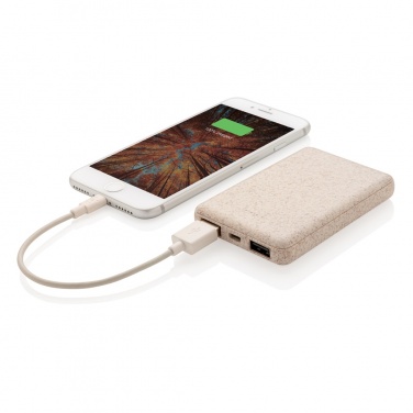Logotrade promotional merchandise photo of: Wheat Straw 5.000 mAh Pocket Powerbank