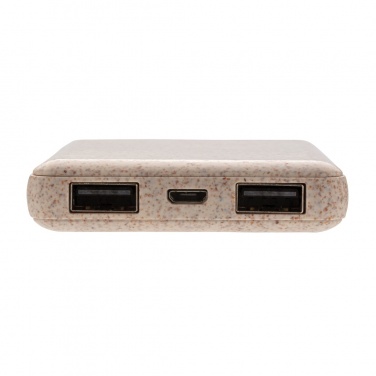 Logo trade advertising product photo of: Wheat Straw 5.000 mAh Pocket Powerbank