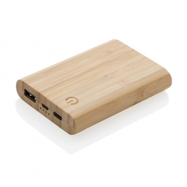 Logo trade promotional items image of: Bamboo 5.000 mAh powerbank
