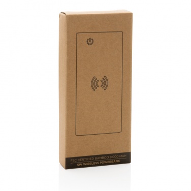 Logotrade promotional item image of: Bamboo 8.000 mAh 5W wireless powerbank