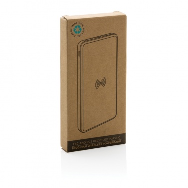 Logo trade promotional gift photo of: RCS recycled plastic 8000 mAh Wireless Powerbank