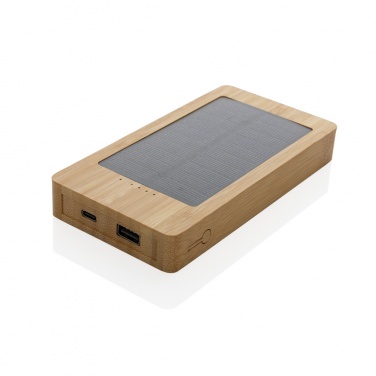 Logotrade promotional item image of: Sunwick 10.000 mAh Bamboo solar powerbank