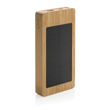 Logo trade corporate gifts picture of: Sunwick 10.000 mAh Bamboo solar powerbank