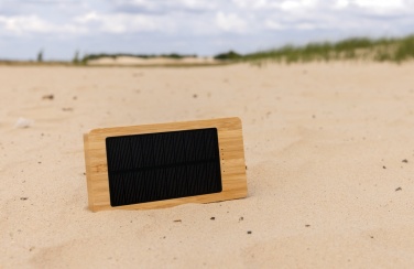 Logotrade business gift image of: Sunwick 10.000 mAh Bamboo solar powerbank