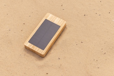 Logo trade promotional giveaway photo of: Sunwick 10.000 mAh Bamboo solar powerbank