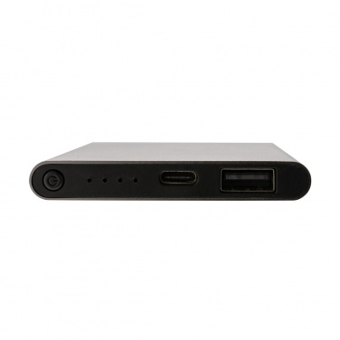 Logo trade promotional merchandise photo of: RCS recycled plastic/aluminum 4000 mah powerbank with type C