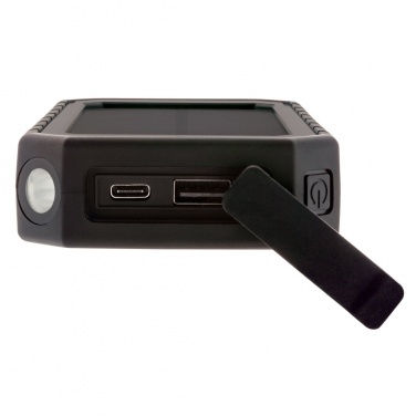 Logotrade promotional products photo of: RCS recycled plastic Solar powerbank with 10W Wireless