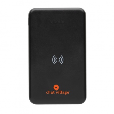 Logo trade promotional giveaways picture of: RCS recycled plastic 5.000 mAh 5W wireless powerbank
