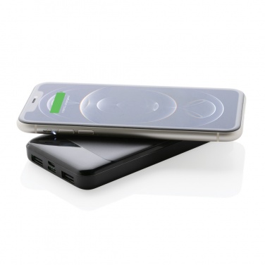 Logo trade business gifts image of: RCS standard recycled plastic wireless powerbank