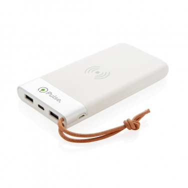 Logo trade promotional merchandise photo of: Aria 8.000 mAh 5W wireless charging powerbank