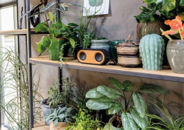 Logo trade business gifts image of: Bamboo X double speaker