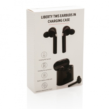 Logotrade advertising product picture of: Liberty wireless earbuds in charging case