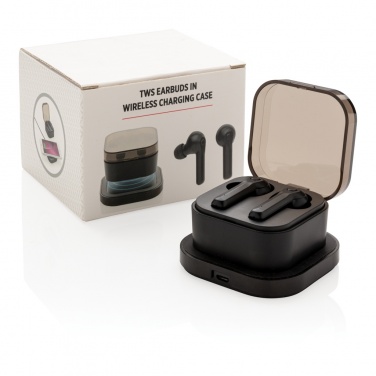Logotrade promotional giveaway image of: TWS earbuds in wireless charging case
