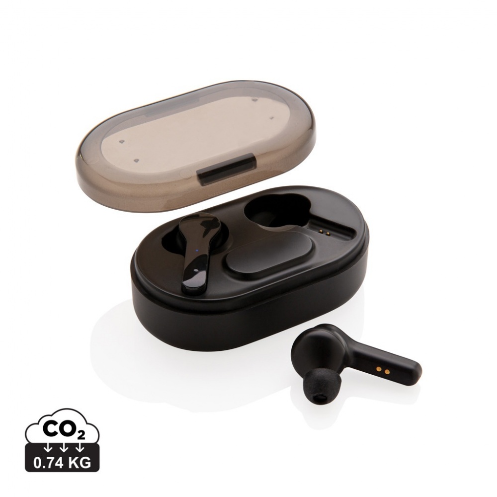 Logotrade promotional items photo of: Light up logo TWS earbuds in charging case