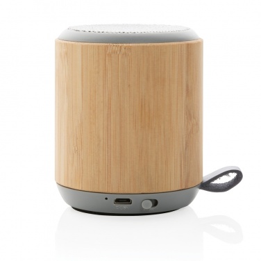 Logotrade advertising products photo of: Bamboo and fabric 3W wireless speaker