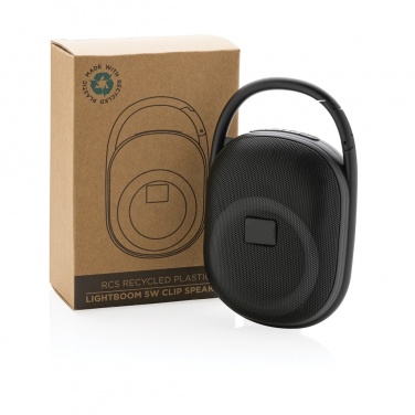 Logotrade promotional item image of: RCS recycled plastic Lightboom 5W Clip speaker