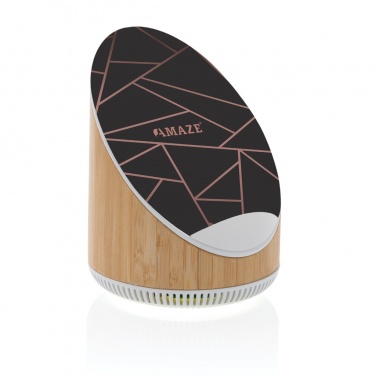 Logotrade promotional merchandise photo of: Ovate bamboo 5W speaker with 15W wireless charger