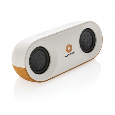 Logo trade business gift photo of: Oregon RCS recycled plastic and cork 10W speaker