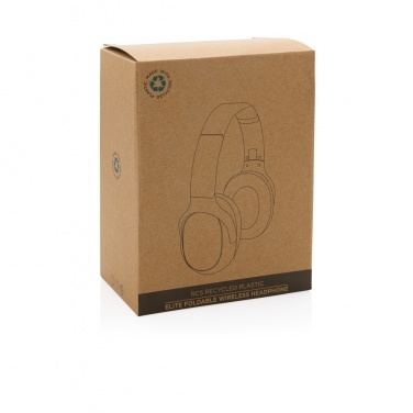 Logo trade promotional products image of: RCS recycled plastic Elite Foldable wireless headphone