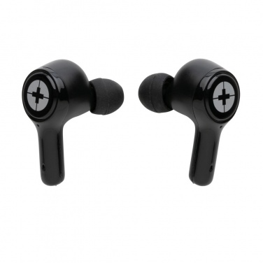 Logo trade corporate gifts image of: RCS recycled plastic Swiss Peak ANC TWS earbuds