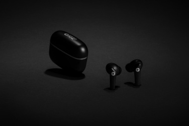 Logo trade advertising products image of: RCS recycled plastic Swiss Peak TWS earbuds 2.0
