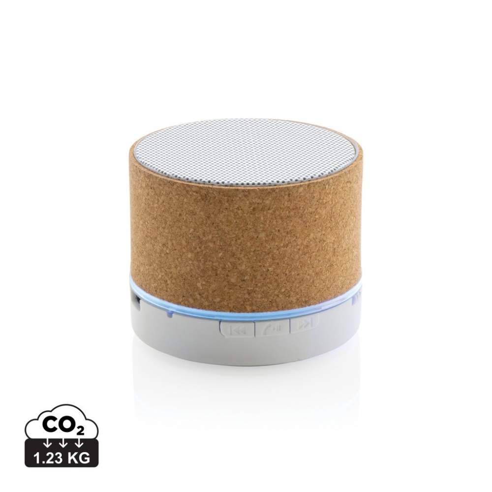 Logo trade business gifts image of: Cork 3W wireless speaker
