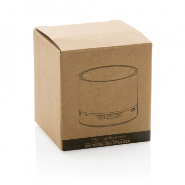 Logo trade promotional products picture of: Cork 3W wireless speaker
