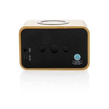 Logo trade advertising products picture of: RCS Rplastic 3W speaker with bamboo 5W wireless