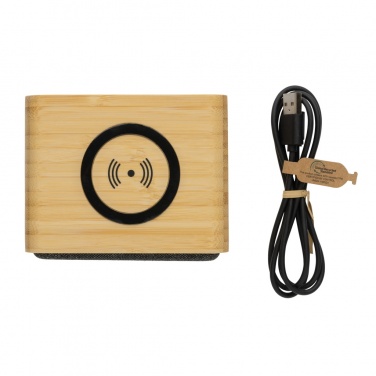 Logotrade promotional gifts photo of: RCS Rplastic 3W speaker with bamboo 5W wireless