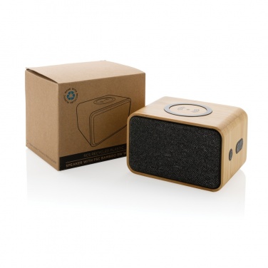 Logotrade promotional item picture of: RCS Rplastic 3W speaker with bamboo 5W wireless