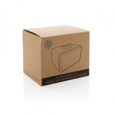 Logo trade promotional items image of: RCS Rplastic 3W speaker with bamboo 5W wireless