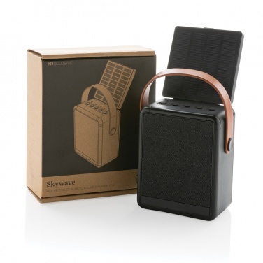 Logo trade corporate gifts picture of: Skywave RCS recycled plastic solar speaker 12W