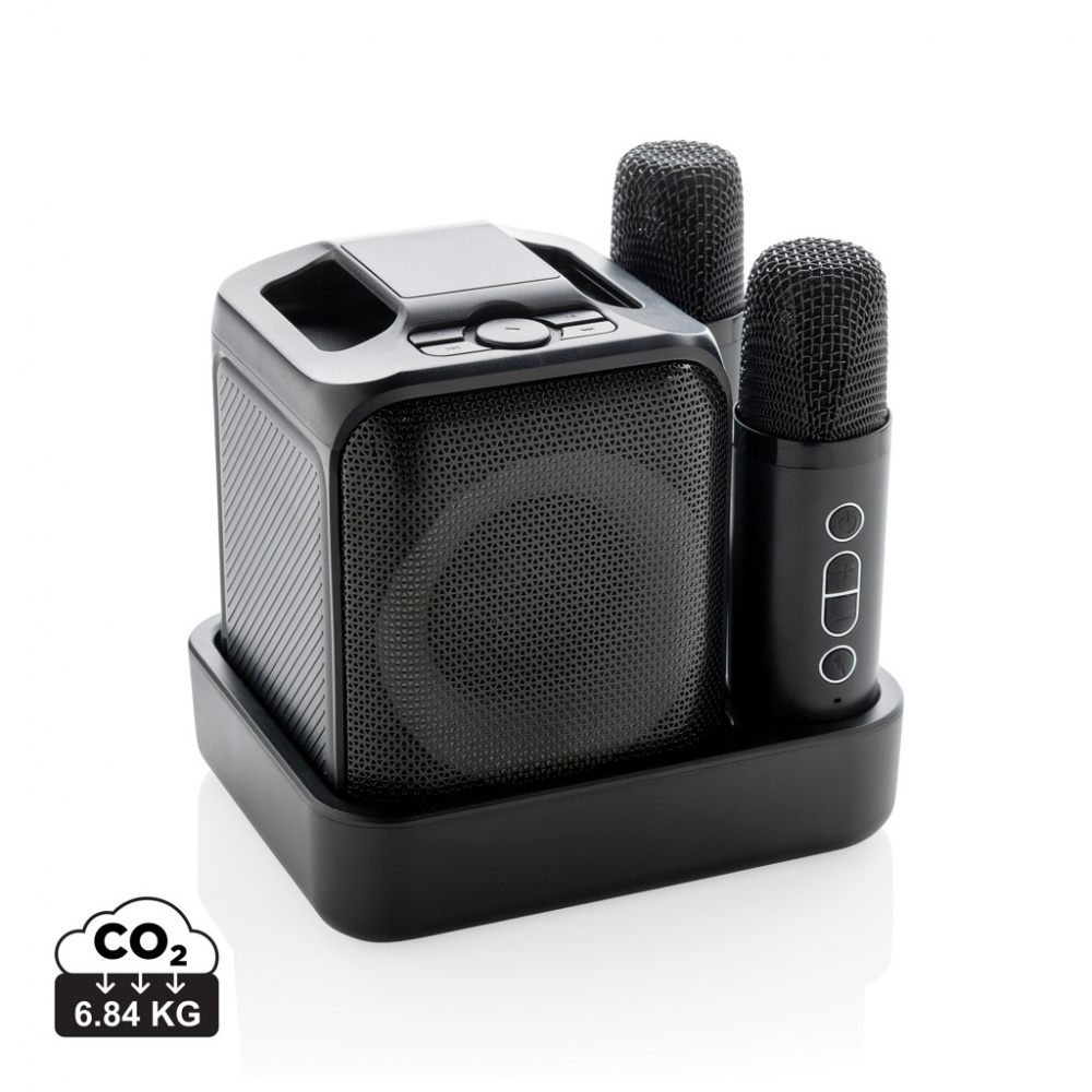 Logotrade promotional gift picture of: Singvibe RCS recycled plastic karaoke set with double mic