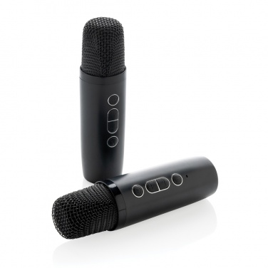 Logo trade promotional merchandise photo of: Singvibe RCS recycled plastic karaoke set with double mic