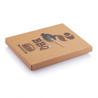 Logo trade corporate gifts picture of: BBQ set with hamburger press and brush