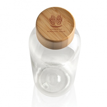 Logo trade promotional products image of: RCS RPET bottle with bamboo lid