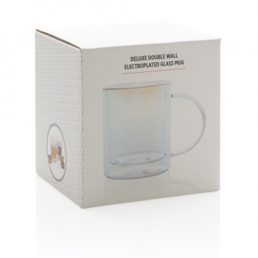 Logo trade promotional products image of: Deluxe double wall electroplated glass mug