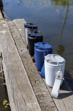 Logo trade advertising products image of: Cuppa RCS re-steel vacuum tumbler with lanyard