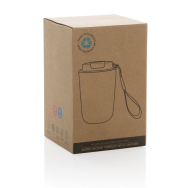 Logotrade promotional item image of: Cuppa RCS re-steel vacuum tumbler with lanyard