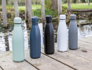 Logo trade business gifts image of: Solid colour vacuum stainless steel bottle 500 ml