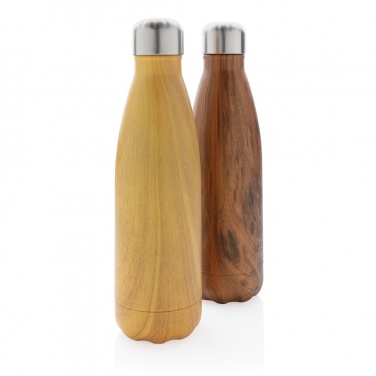 Logo trade corporate gifts image of: Vacuum insulated stainless steel bottle with wood print
