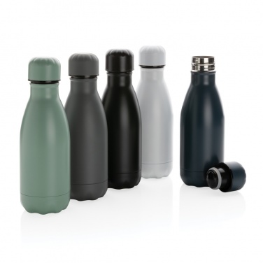 Logo trade business gifts image of: Solid colour vacuum stainless steel bottle 260ml