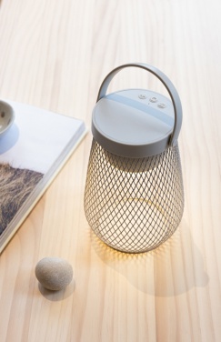 Logo trade business gift photo of: Aurora RCS recycled plastic USB re-chargeable table lamp