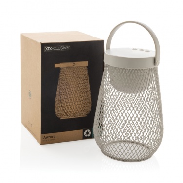 Logotrade promotional gift picture of: Aurora RCS recycled plastic USB re-chargeable table lamp
