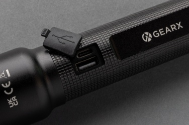 Logo trade promotional giveaway photo of: RCS recycled aluminum USB-rechargeable heavy duty torch